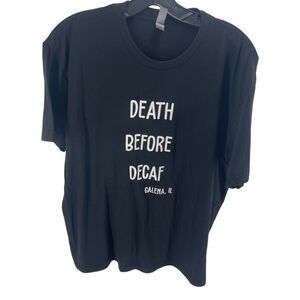 Next Level Apparel Unisex Death Before Decaf Big Bill's Graphic Tee Black XL